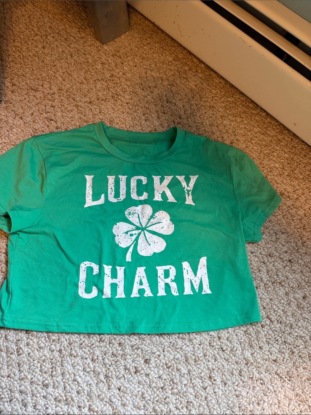 Lucky Charm Green Crop Tee